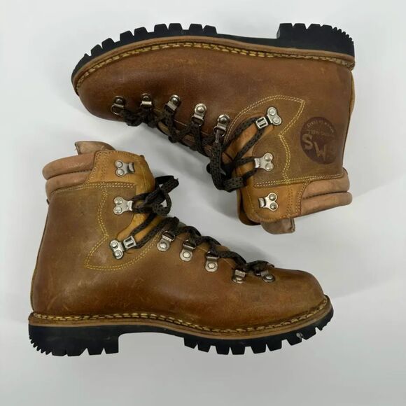 Vintage PMS By Gronell Italian Made Mountaineering Hiking Boots Size 11M main image 7